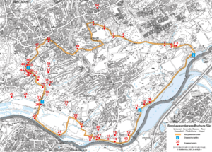 Kartenausschnitt Bergbauwanderweg Bochum-Süd